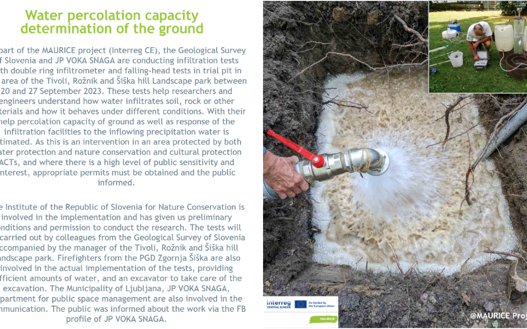 How water behaves when infiltrating soil – water infiltration tests have started