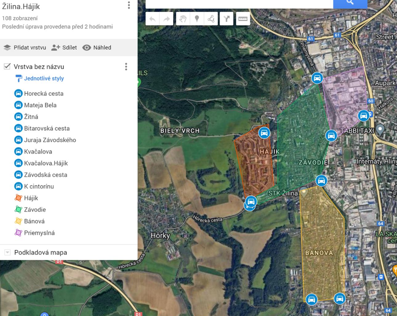 Zilina_pilot_map