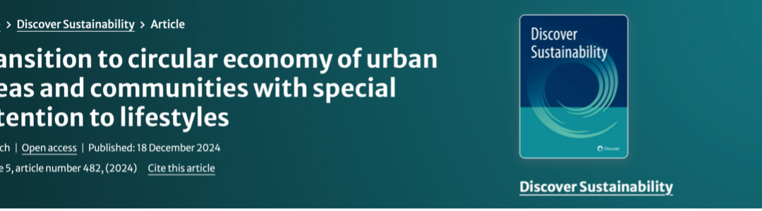 Circular Lifestyles in Cities -First research article of the NiCE project has been published